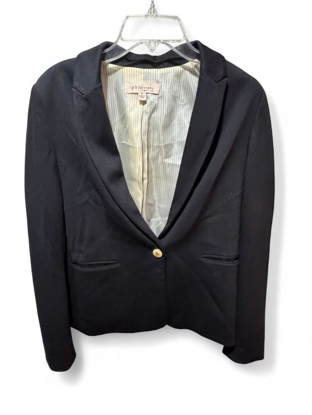 Philosophy Black Single-Button Tailored Blazer
